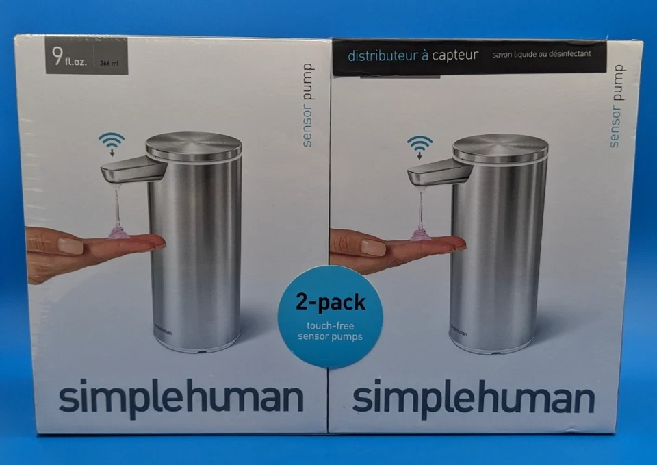Simplehuman - Rechargeable - Soap Dispenser - Stainless Steel - 2 Pack -
