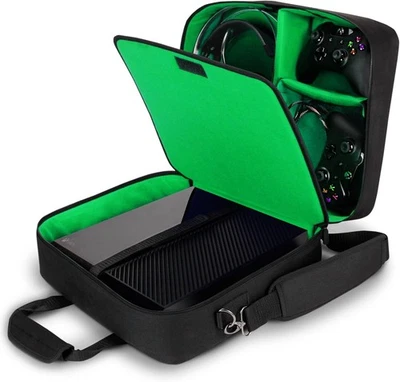 Estuche de Transporte para Consola Gear EE. UU. - Bolsa de Viaje Compatible con Xbox Negro y Verde  Foto 1 de 4