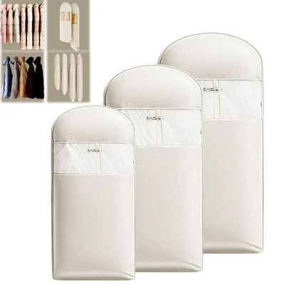 3 Packs Space Saving Garment Bag with Self Compression Zipper, Travel Suit Ba... - Image 1 of 4