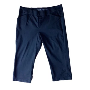 Lee Style Up Womans Black Flat Front Crop Capri Pant 14P W/Pockets 90’s Petite - Picture 1 of 8