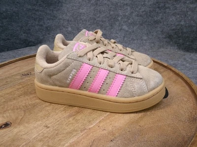 Adidas Campus 00s EL PS детский размер 11K бежевый розовый замшевые кроссовки обувь без шнурков - Изображение 1 из 4