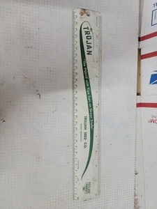 Vintage Trojan Seed Metal 12" Ruler Olivia Minnesota - Picture 1 of 5