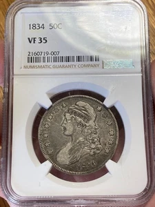 1834 Capped Bust Half Dollar 50c VF35 - Picture 1 of 2