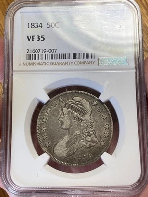 1834 Capped Bust Half Dollar 50c VF35 - Image 1 of 2