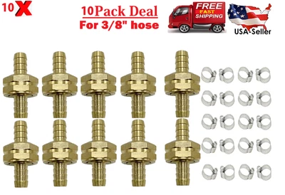 Kit de reparación de extremo reparador de latón de jardín de 3/8" conector de manguera macho hembra (paquete de 10) Foto 1 de 4