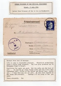 Germany 1944 Prisoner of War Stationary letter inside CPL James Ross McKenzie - Picture 1 of 1