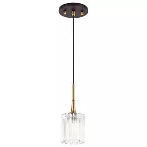 Woodbridge Lighting Regent Park 1Lt Glass Halogen G9 Pendant in Brass/Bronze - Picture 1 of 4