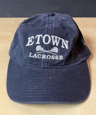 Vintage Elizabethtown Lacrosse Hat Cap Strapback Legacy Blue NCAA Dad Hat ETOWN - Image 1 of 4