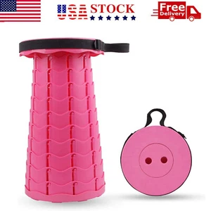 Portable Folding Stool Telescopic Chair Travel Fishing Camping Collapsible Seat - Picture 1 of 5