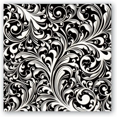 NEW 2 Pkgs Michel Design Works Black Florentine 40 6.5" Napkins - Image 1 of 2