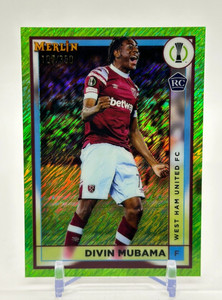 Divin Mubama GREEN SHIMMER 107/350 Refractor RC 2022-23 Topps Merlin UEFA #85
