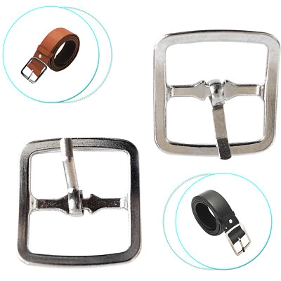 2pcs Metallo Argento Fibbia Quadrata per Pelle Borsa Cintura Giacca Scarpe - Immagine 1 di 4