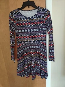 Children's Place Girls XL 14 Long Sleeve Dress Milky Way Fairisle Soft Navy NWT - Picture 1 of 6