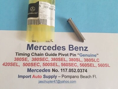 Pin de pivote de riel de distribución Mercedes Benz 380SE, 300SEC, 380SEL, 420SEL, 560SL, 560SEC + Foto 1 de 3