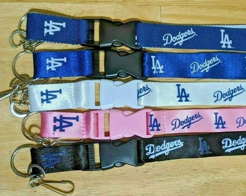 MLB Los Angeles Dodgers Lanyard Key Ring Keychain ID Holder Clip Cover