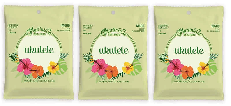 Martin M600 Soprano/ Concert Ukulele Strings 19-22 (3 Pack) - Image 1 of 1