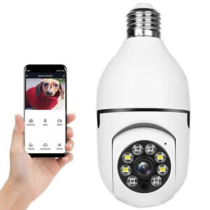 360° Panoramic WiFi IR IP E27 Light Bulb Camera 1080P HD Night Smart Home