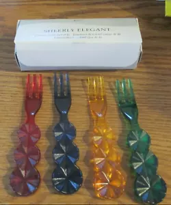 Tupperware Cocktailgabeln Box Set transparent elegant Schmucktöne Rubin Smaragd Neu - Bild 1 von 5