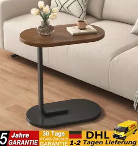 Couchtisch Kleiner Beistelltisch C Form Sofatisch in schöner Nussbaumholz Optik+ - Bild 1 von 17