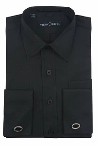 Viero Richi Boys Cufflink shirt French Cuff Dress Shirt -Cufflinks Included - Picture 1 of 6