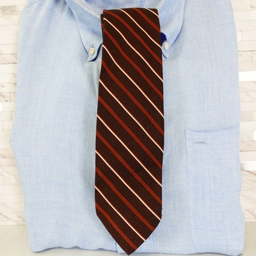 GIVENCHY Neck Tie Mens Brown Striped Classic Suit Dress Luxury Narrow Dark Work