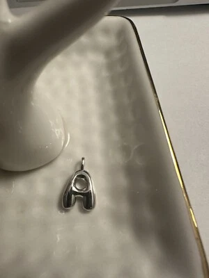 925 Sterling Silver Letter A - Initial Script Cursive Alphabet Charm - Image 1 of 3