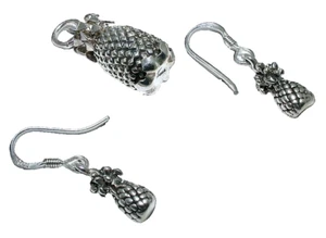 Juego de colgantes y pendientes de plata de ley fundida con piña CSP19/42925 - Imagen 1 de 1