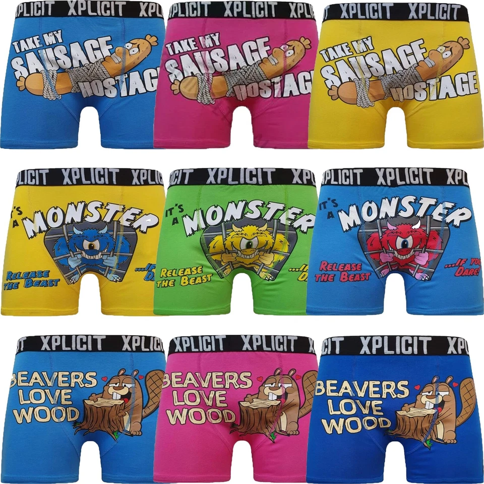Men's Crosshatch Xplicit Funny Rude Novelty Boxer Shorts Underwaer Trunks Boxers - Image 1 of 1