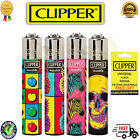 4 x Clipper Lighters MODERN ART Design Full Size Refilable - Full Set
