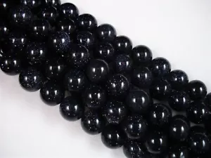 Blue Goldstone 10mm Round Beads 35cm Strand DIY Jewellery Making - Picture 1 of 1