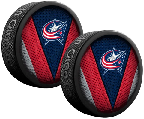 Columbus Blue Jackets NHL Stitch Team Logo Souvenir Hockey Pucks (2-Pack) Cover