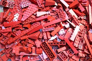 Lego ® 100 dunkelrote Steine - dark red - Fliesen, Basic, Platten red - Bild 1 von 1