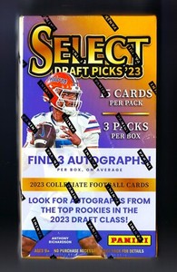 2023 Panini Select Draft Picks Football HOBBY Box FACTORY SEALED 3 AUTOGRAPHS!