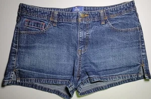 Lilu Womens Junior Blue Denim Cotton Shorts with Embroidered Pockets Size 13 - Picture 1 of 14