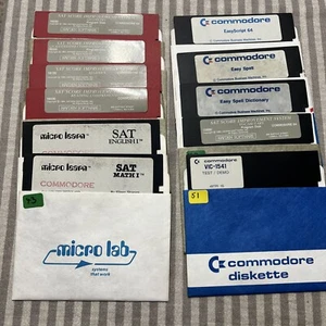 Vintage Commodore 64 5.25 Floppy Disks Learning SAT English Math - Picture 1 of 5