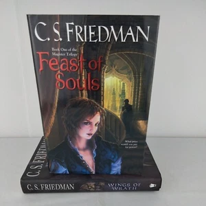 Magister Trilogy Books 1 &2 Feast Of Souls, Wings of Wrath CS Friedman HC 1st Ed - Picture 1 of 10