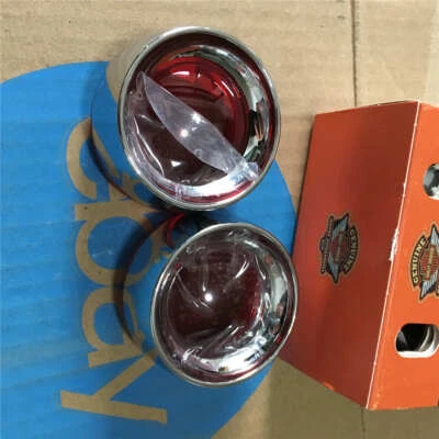 OEM Metal Cromo Harley CVO Bullet Señal de Giro Ajuste Anillo Kit con Lente Roja Foto 1 de 2