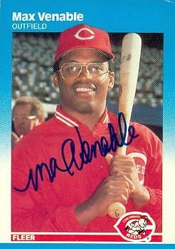Max Venable autographed Baseball Card (Cincinnati Reds) 1987 Fleer #216 - Image 1 of 1