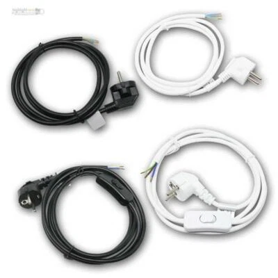 Anschlußleitung Schutzkontakt-Stecker mit/ohne Schalter Anschluß-Kabel 3x0,75mm² - Bild 1 von 4
