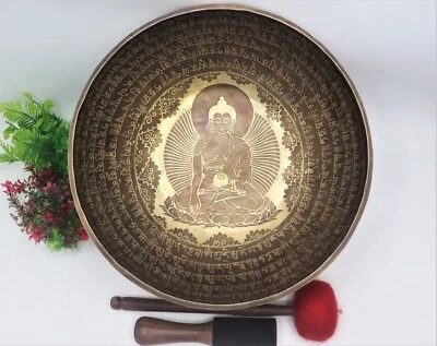 🌟12-inch Healing Singing Bowl with Sakyamuni Buddha Engraved- Divine vibrations - Image 1 of 4