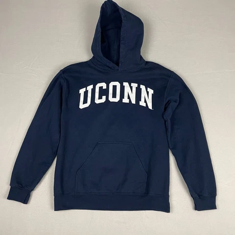 UCONN Huskies Navy Blue Athletics Pull Over Hoodie Long Sleeve Pocket Cover
