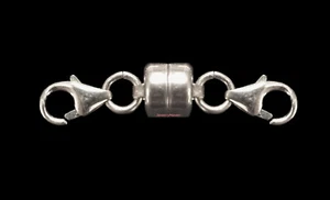 5.5mm 925 Sterling Silver STRONG MAGNETIC CLASP Extender 8mm DOUBLE Lobster USA - Picture 1 of 4