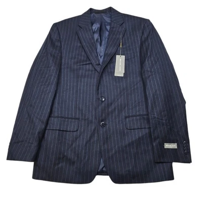 Michael Kors Traje Chaqueta A Rayas Para Hombres 38R Azul Marino Calce Clásico Lana $450 NUEVO Foto 1 de 4