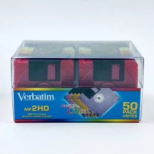 Verbatim DataLife Colors MF2HD 3.5" 1.44 MB Floppy Disks - Pack of 50 NEW SEALED - Picture 1 of 3
