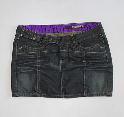 Minifalda vaquera para mujer Y2K Miss Sixty negra lavada + tono amarillo (talla L*) Foto 1 de 4