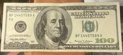 1999 Bill $100 ~Atlanta #BF 14457589 A - Image 1 of 4