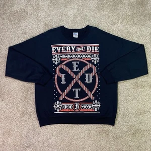 Every Time I Die Sweatshirt Men L Ugly Christmas Pullover ETID Metal Rock *RARE* - Picture 1 of 21