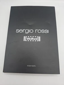 $515 Studs Tights by Wolford X Sergio Rossi M Black Tights Glitter Gloss - Picture 1 of 7