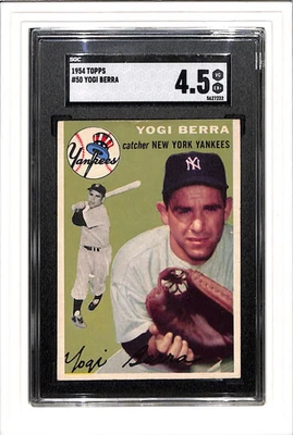 1954 Topps #50 Yogi Berra SGC 4,5 SN 5627232 Foto 1 de 2