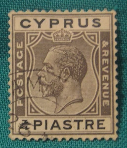 1921-30 Zypern - 3/4 Piastre King George V - gebraucht Single-Light Cancel - Bild 1 von 2